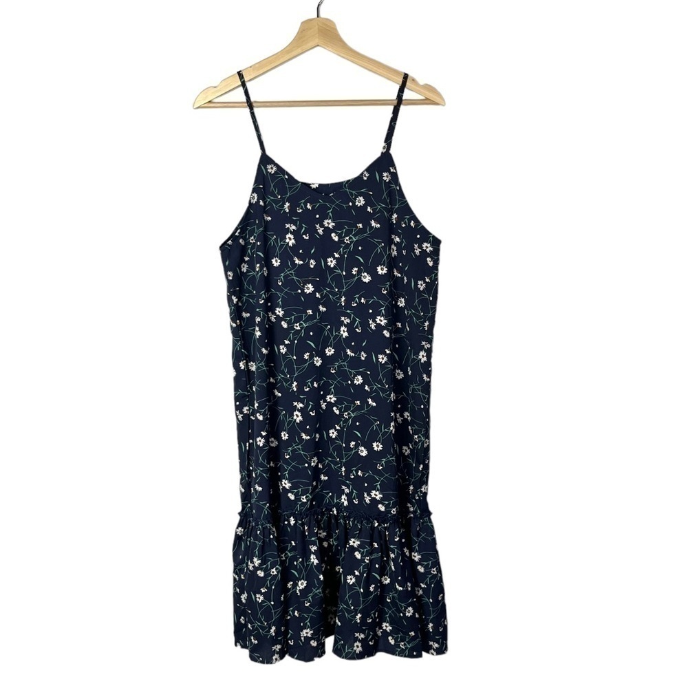 Boutique Navy Blue Floral A-Line Mini Dress M